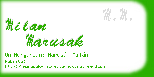 milan marusak business card
